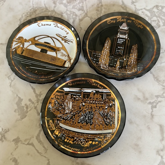 Vintage cocktail glass coasters tinker dishes set of 3 - Picture 14 of 16